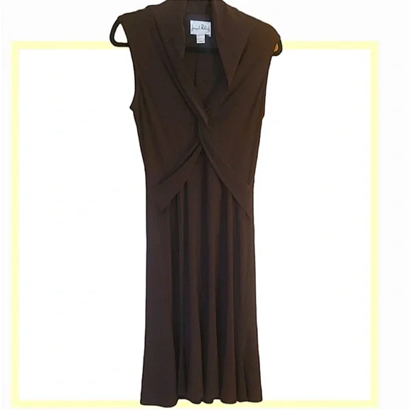 Vintage 1980's Joseph Ribkoff swing dress, twist front - Picture 2 of 10